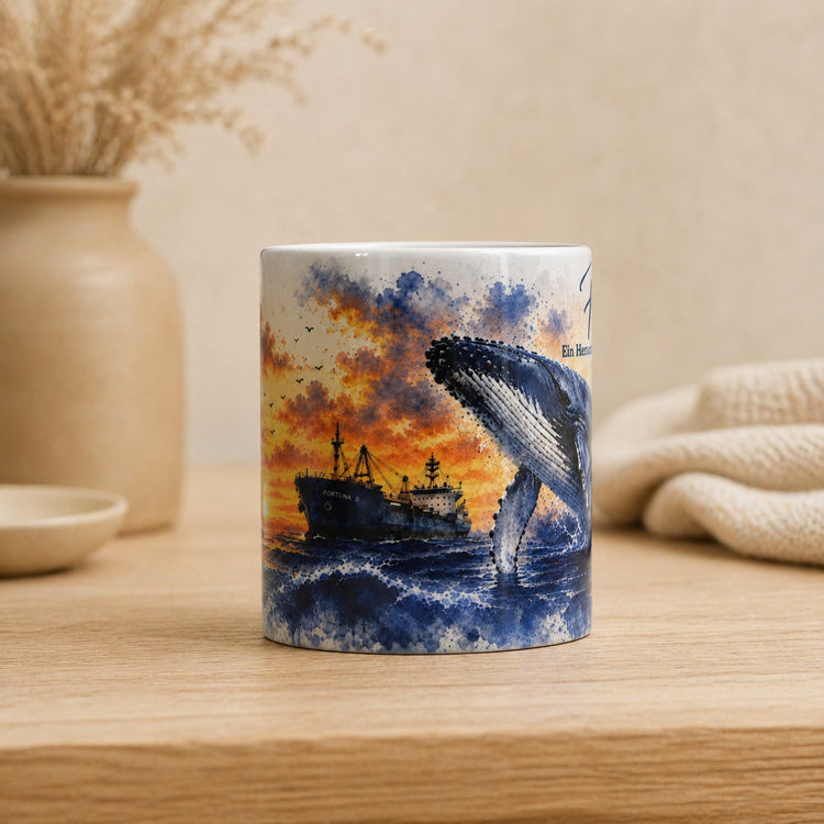 Buckelwal Tasse „Hope / Timmy“ – Wal Andenken, Meer Tasse, Ozean Kunst, Hoffnung & Schutz, Geschenk für Meeresliebhaber