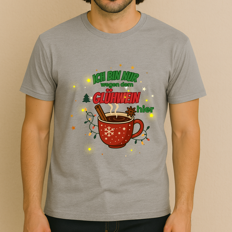 Glühwein T-Shirt – Weihnachtsmarkt Motiv mit Tasse & Zimt (Unisex)