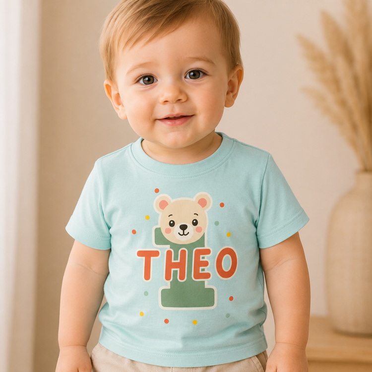 Personalisiertes Babyshirt 1. Geburtstag mit Name & Tiermotiv – süßes Geburtstagsshirt für Jungen & Mädchen