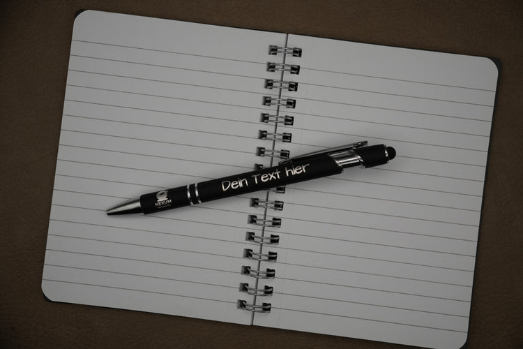 Touchpen Kugelschreiber mit Lasergravur | Soft-Touch Metall Werbekugelschreiber mit Logo