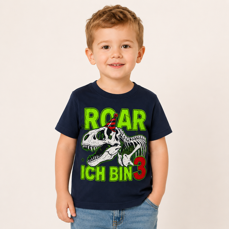 Dino Geburtstagsshirt Junge T-Rex Kinder T-Shirt zum Geburtstag
