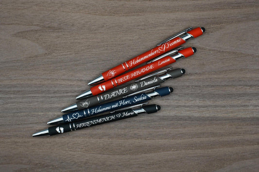 Personalisierter Kugelschreiber für Hebamme mit Gravur – Touchpen & Name