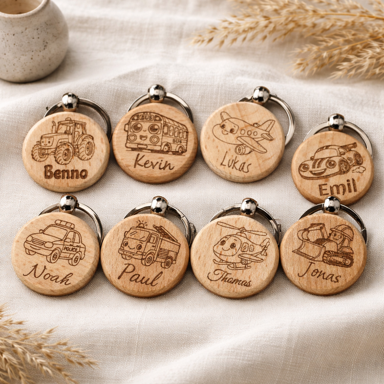 Personalisierte Emaille-Tasse mit Fuchs-Motiv und Namen Elias, Herbst-Deko mit Zapfen, liebevolles Geschenk für Kinder oder Familie
