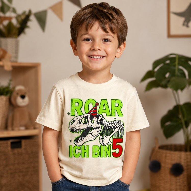 Dino Geburtstagsshirt Junge T-Rex Kinder T-Shirt zum Geburtstag